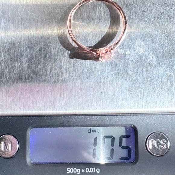 VTG Sterling Silver 925 Pink Cubic Zirconia Prong Set Statement Ring Size 10.75 - Picture 10 of 10